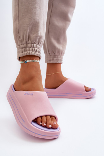 Damespantoffels met platform Big Star NN274A035 roze