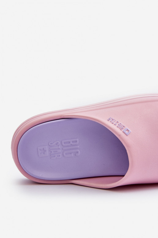 Pantoufles pour femmes avec une plateforme Big Star NN274A035 couleur rose
