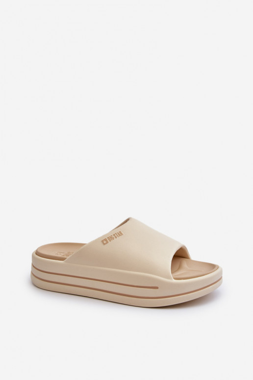 Pantoufles pour femmes avec une plateforme Big Star NN274A034 beige Pantoufles pour femmes avec une plateforme Big Star NN274A034 beige