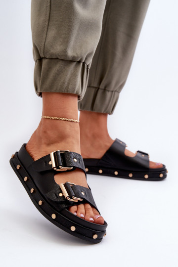 Pantoufles pour femmes avec une plateforme Big Star NN27402 couleur noire