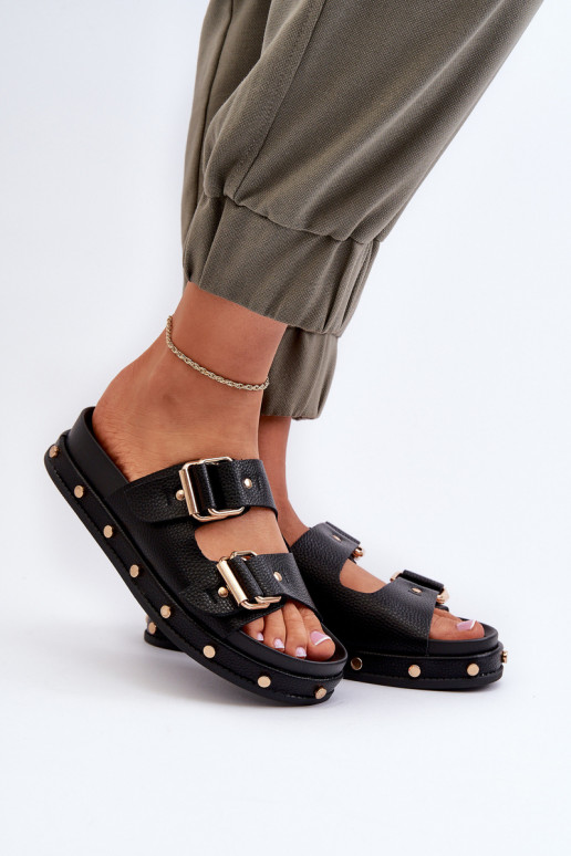 Damenhausschuhe mit einer Plattform Big Star NN27402 schZuarze Farbe Damenhausschuhe mit einer Plattform Big Star NN27402 schZuarze Farbe