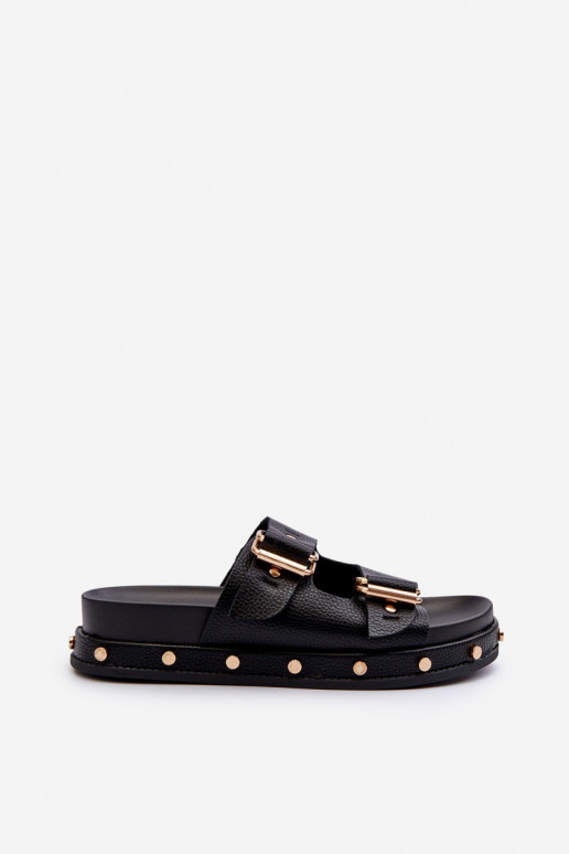 Pantoufles pour femmes avec une plateforme Big Star NN27402 couleur noire Pantoufles pour femmes avec une plateforme Big Star NN27402 couleur noire