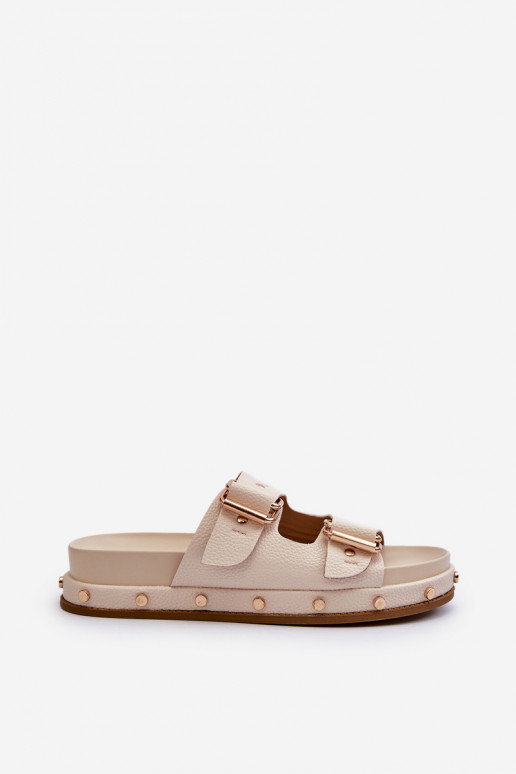 Damespantoffels met platform Big Star NN274083 beige