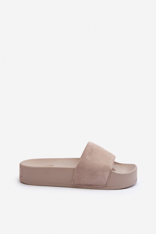 Dames Slippers met platform van suède Big Star NN274A671 beige Dames Slippers met platform van suède Big Star NN274A671 beige