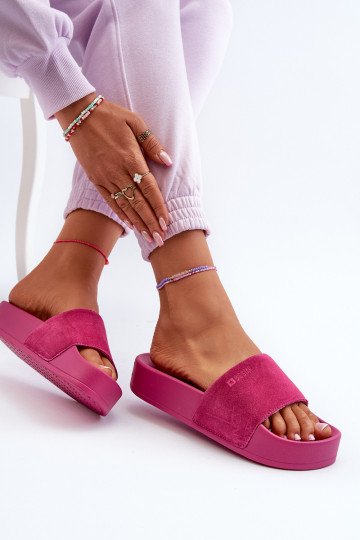 Dames Slippers met platform van suède Big Star NN274A672 roze 2