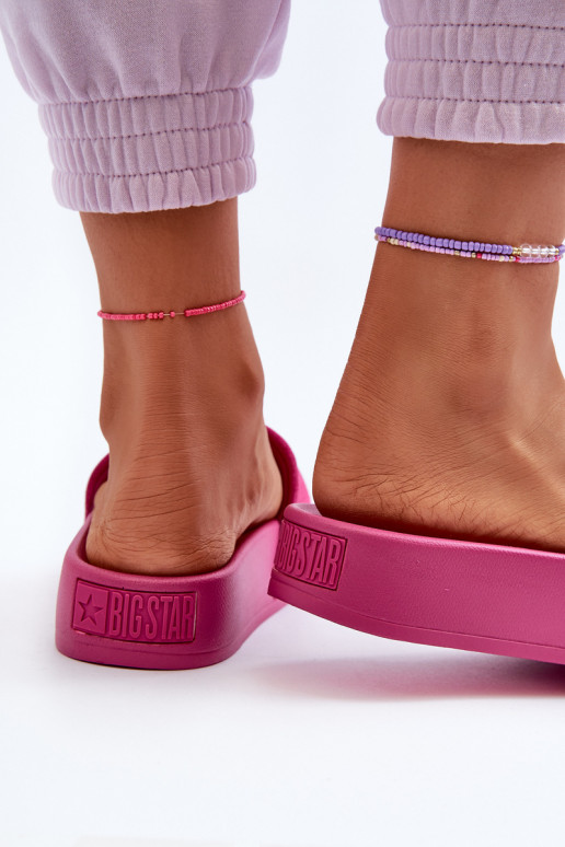 Féminin Chaussons avec une plateforme en daim Big Star NN274A672 couleur rose