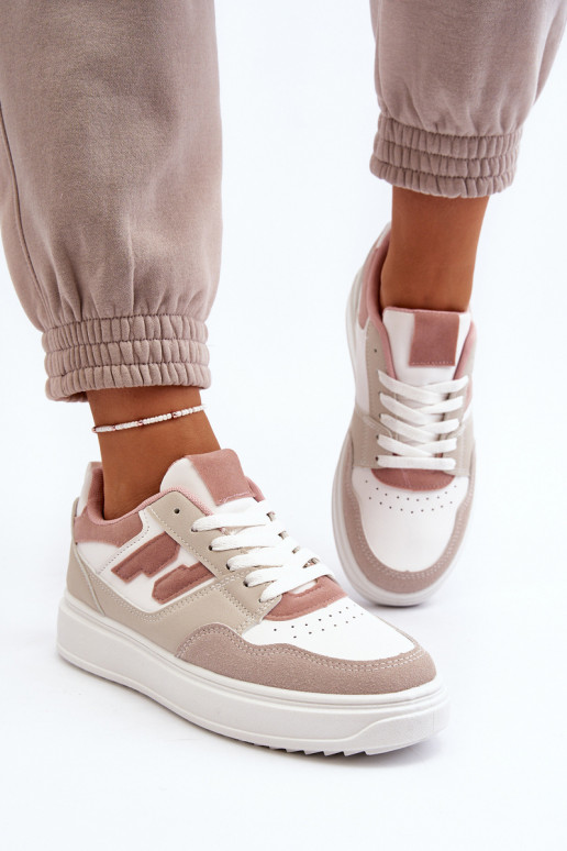 Le bas des femmes Chaussures modèle baskets beige Regines Le bas des femmes Chaussures modèle baskets beige Regines