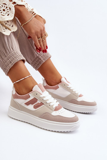 Dames laag Sneakers model schoenen beige Regines 2