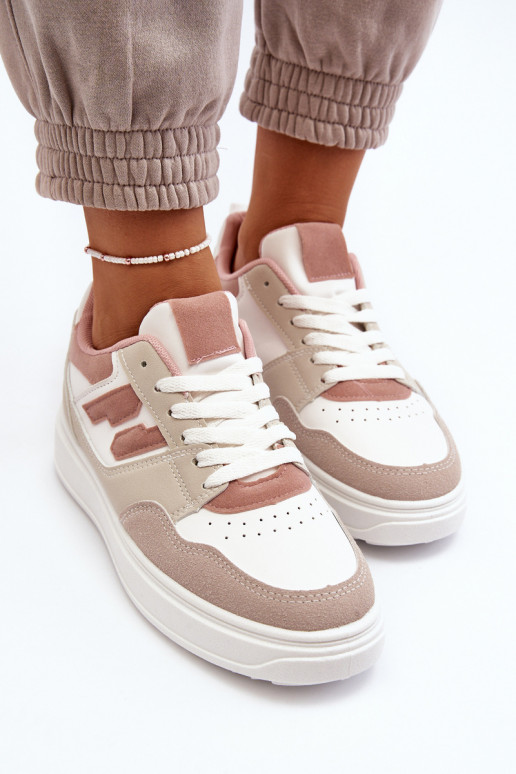 Dames laag Sneakers model schoenen beige Regines Dames laag Sneakers model schoenen beige Regines