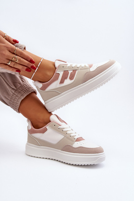 Le bas des femmes Chaussures modèle baskets beige Regines Le bas des femmes Chaussures modèle baskets beige Regines