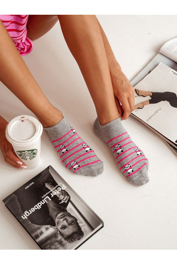 Chaussettes Féminin BaÀełniane Panda I Bandes couleur grise