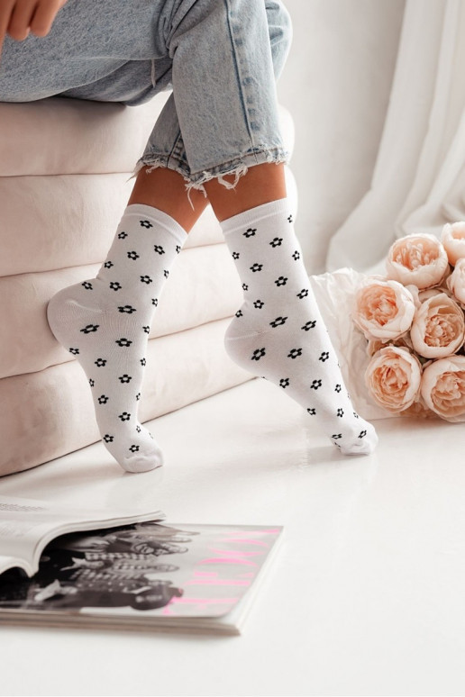 Socken Feminin IN Drobne mit floralen Motivenuszki Zueiße Farbe Socken Feminin IN Drobne mit floralen Motivenuszki Zueiße Farbe