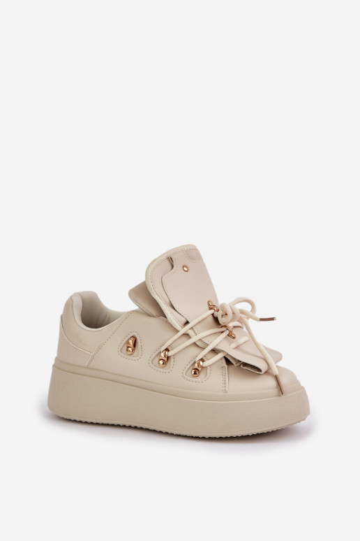 Sneakers model schoenen Dames met platform beige Dolistana Sneakers model schoenen Dames met platform beige Dolistana