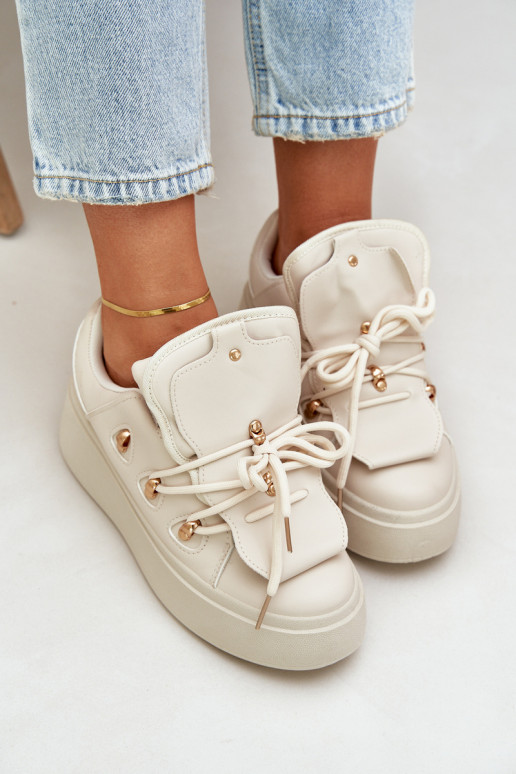 Sneakers Stilvollllschuhe Feminin mit einer Plattform Beige Dolistana Sneakers Stilvollllschuhe Feminin mit einer Plattform Beige Dolistana