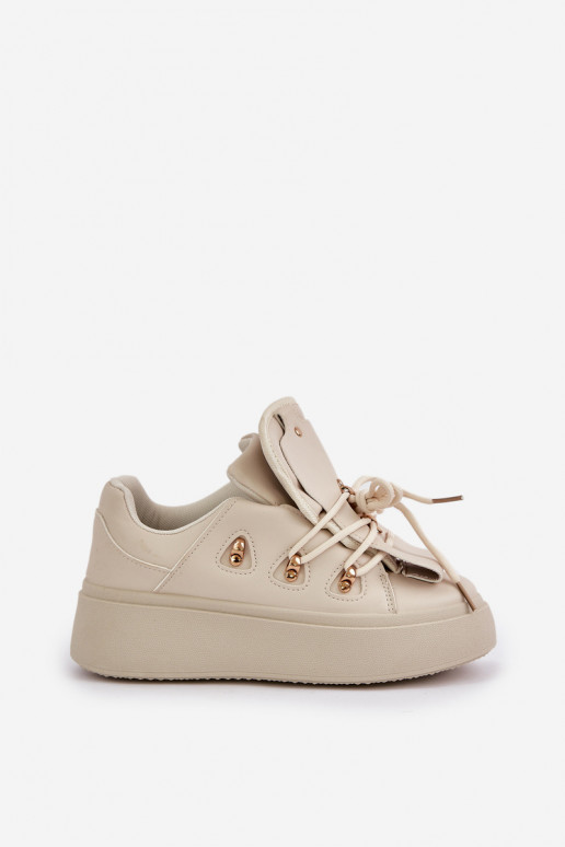 Chaussures modèle baskets Féminin avec une plateforme beige Dolistana