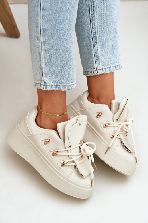 Sneakers model schoenen Dames met platform beige Dolistana Sneakers model schoenen Dames met platform beige Dolistana