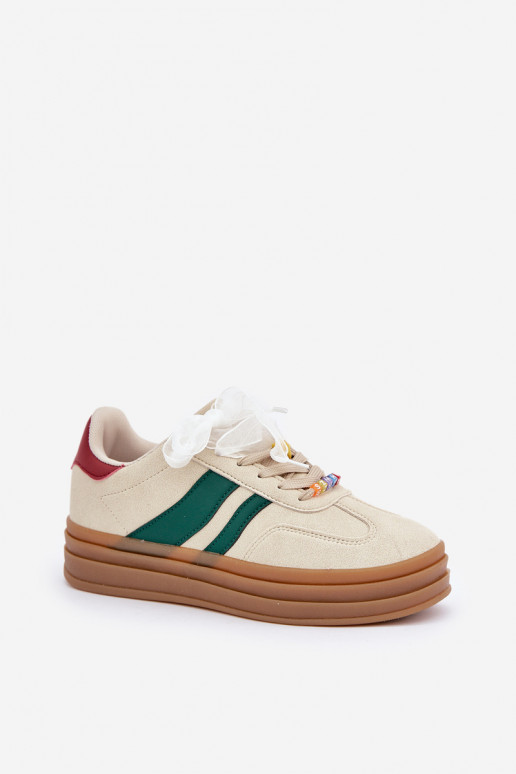 Sneakers model schoenen Dames Z Przypinkami beige Jariana