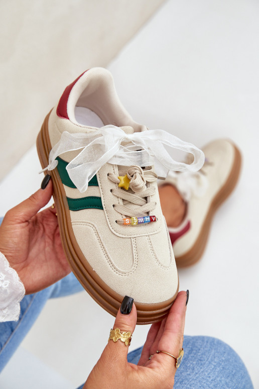 Sneakers model schoenen Dames Z Przypinkami beige Jariana