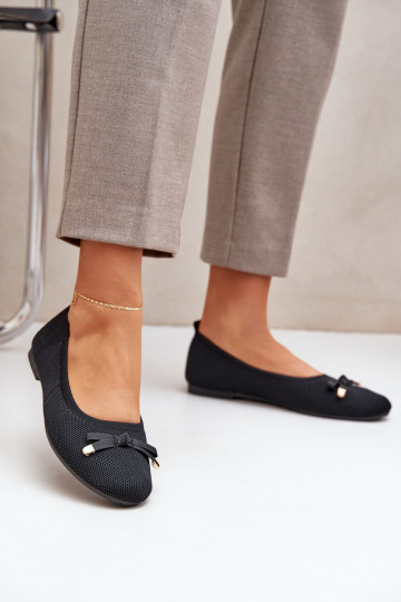 grille Ballerines avec des rubans couleur noire Bianila 2