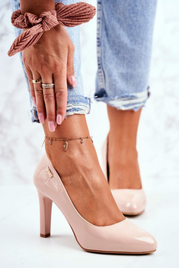 Schuhe Feminin Sergio Leone mit Lackeffekt mit Absätzen Beige Campbell 2