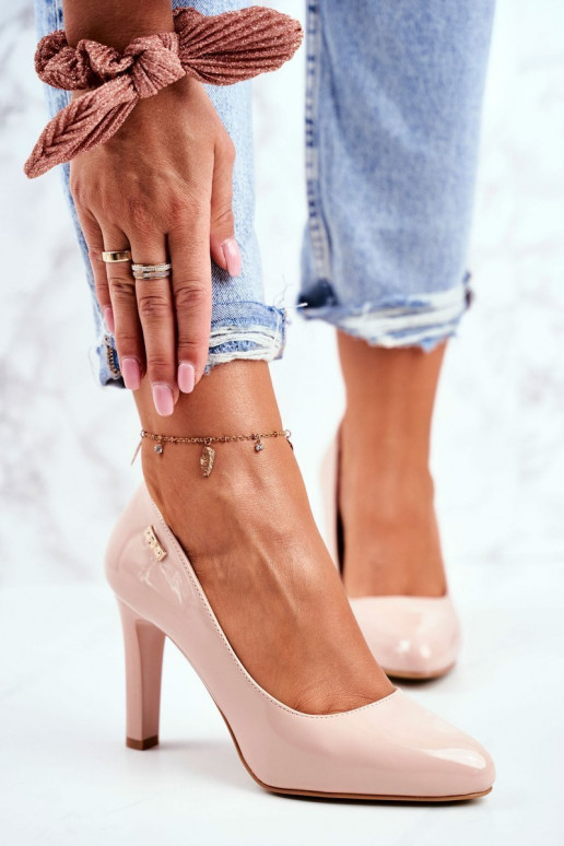 Schuhe Feminin Sergio Leone mit Lackeffekt mit Absätzen Beige Campbell