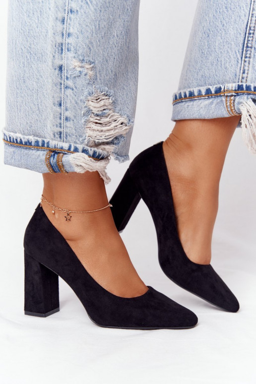 Chaussures en daim avec des talons Sergio Leone PB216 couleur noire Chaussures en daim avec des talons Sergio Leone PB216 couleur noire