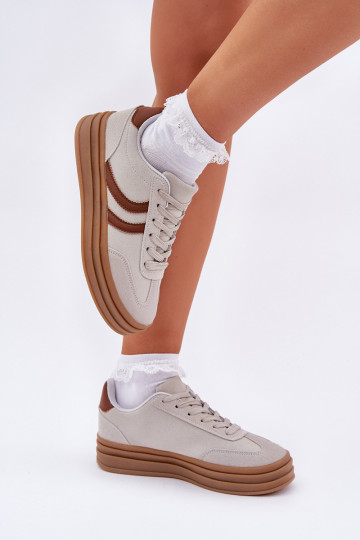 Stijlvolle sneakers met platform grijze kleur DoriĮa 2