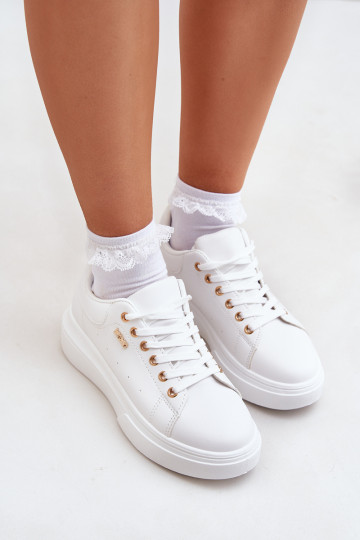 Sneakers Stilvollllschuhe Feminin mit einer Plattform aus Öko-Leder Zueiße Farbe Lelandine