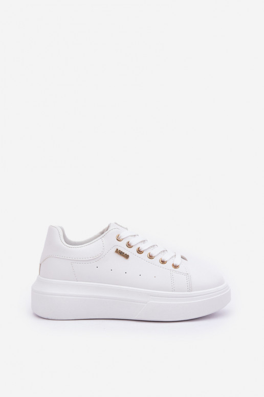 Sneakers model schoenen Dames met platform van ecoleer Initte kleur Lelandine Sneakers model schoenen Dames met platform van ecoleer Initte kleur Lelandine