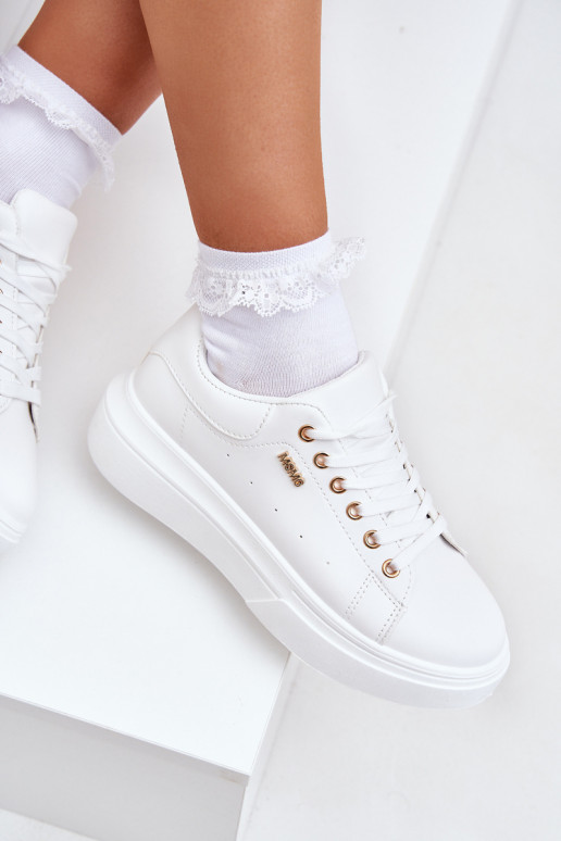 Sneakers model schoenen Dames met platform van ecoleer Initte kleur Lelandine Sneakers model schoenen Dames met platform van ecoleer Initte kleur Lelandine