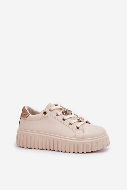 Chaussures modèle baskets Féminin Z Przypinkami beige Grelesi