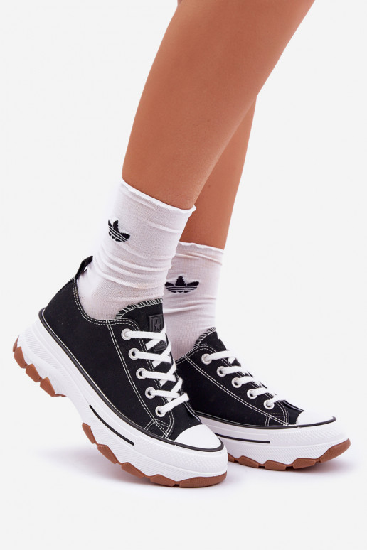 Niedrig Freizeitschuhe mit einer Plattform schZuarze Farbe AradZuin