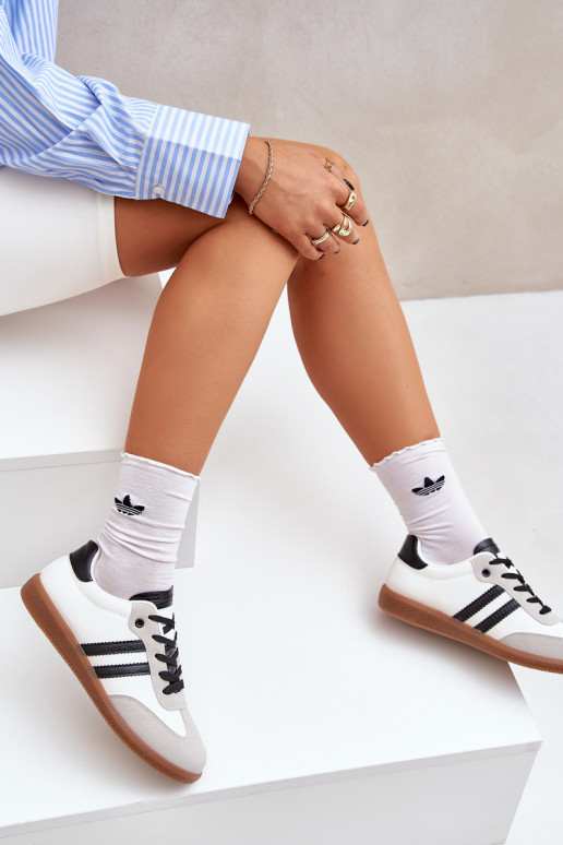 baskets à semelle plate Baskets Féminin Blanc-couleur noire Loredis