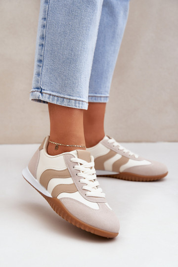 Baskets classiques Féminin en cuir écologique beige Il fautretina