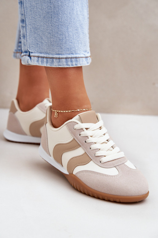 Baskets classiques Féminin en cuir écologique beige Il fautretina