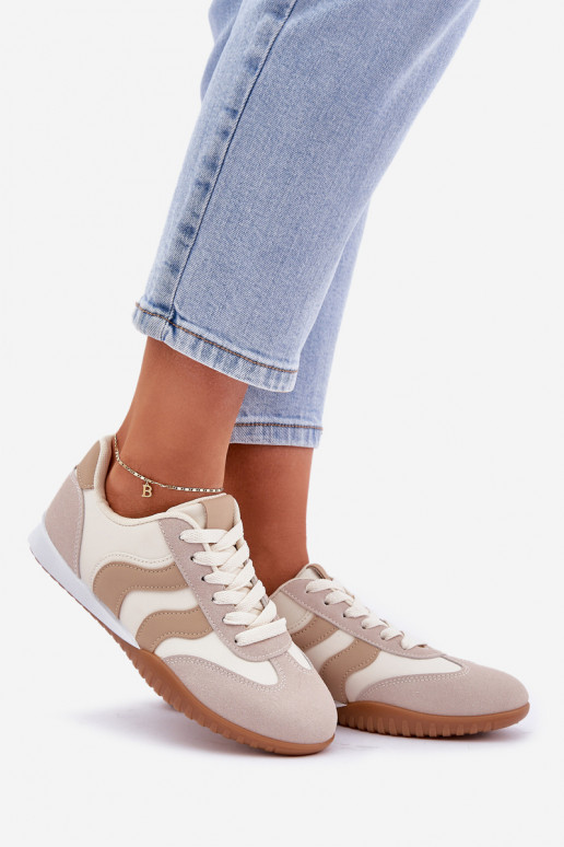 Klassieke sneakers Dames van ecoleer beige Het heeftretina