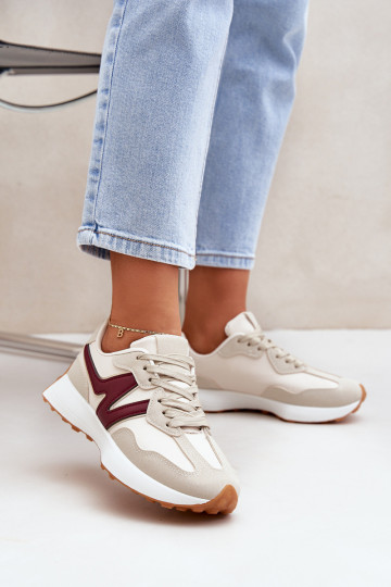 sportschoenen Sneakers model schoenen Dames beige-bordeaux Britma 2