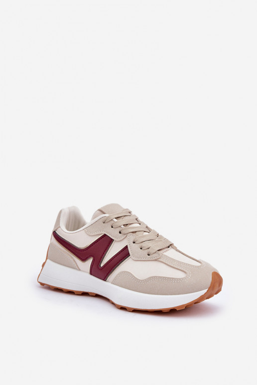 sportschoenen Sneakers model schoenen Dames beige-bordeaux Britma