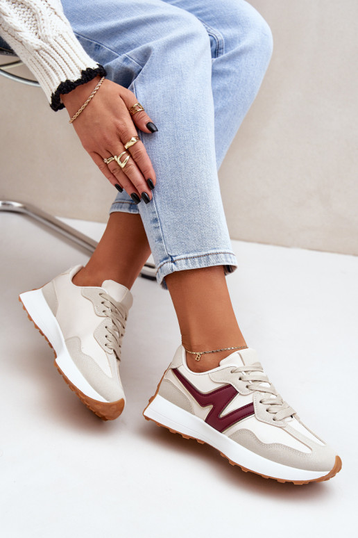 baskets Chaussures modèle baskets Féminin beige-Bourgogne Britma