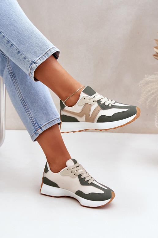 baskets Chaussures modèle baskets Féminin beige-couleur verte Britma