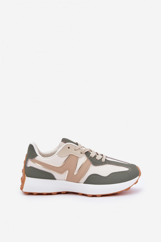sportschoenen Sneakers model schoenen Dames beige-groene kleur Britma