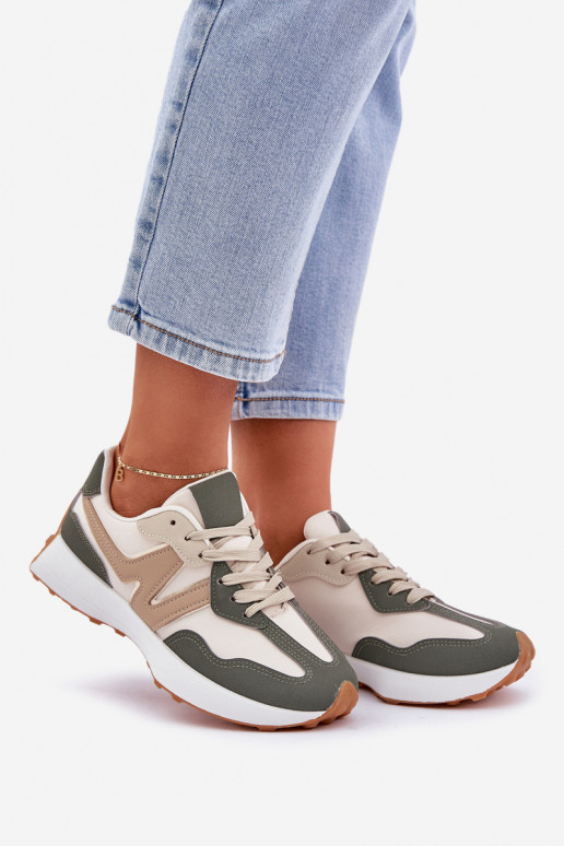 baskets Chaussures modèle baskets Féminin beige-couleur verte Britma