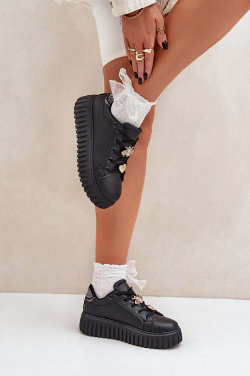 Chaussures modèle baskets Féminin Z Przypinkami couleur noire Grelesi