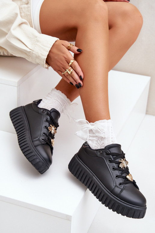 Chaussures modèle baskets Féminin Z Przypinkami couleur noire Grelesi