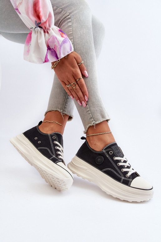 Chaussures de femme avec des semelles massives à la mode Big Star NN274125 couleur noire Chaussures de femme avec des semelles massives à la mode Big Star NN274125 couleur noire