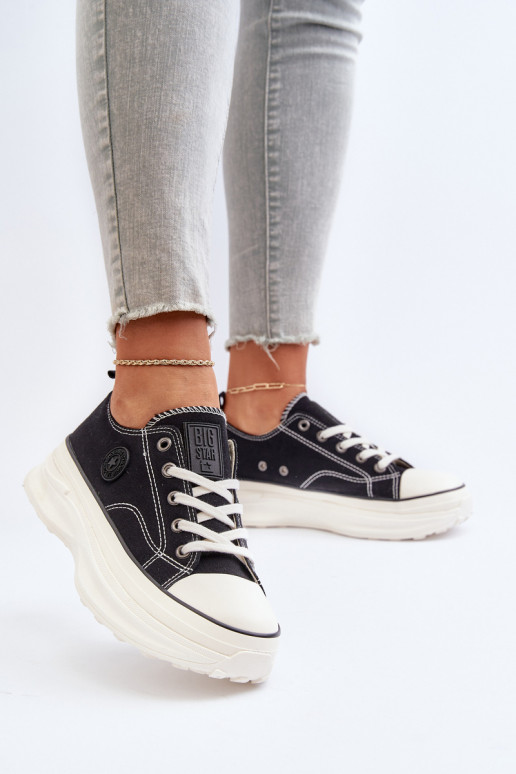 Chaussures de femme avec des semelles massives à la mode Big Star NN274125 couleur noire Chaussures de femme avec des semelles massives à la mode Big Star NN274125 couleur noire