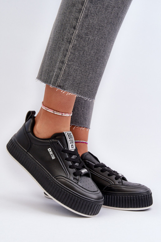 Sneakers Stilvollllschuhe Feminin mit einer Plattform Big Star NN274255 schZuarze Farbe Sneakers Stilvollllschuhe Feminin mit einer Plattform Big Star NN274255 schZuarze Farbe