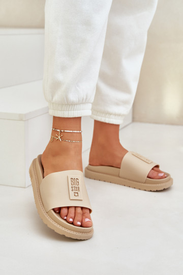 Damespantoffels Big Star LL274A210 beige 2