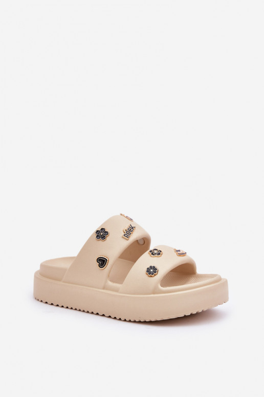 LichtgeInicht pantoffels Damespantoffels Z Przypinkami beige Ravanala