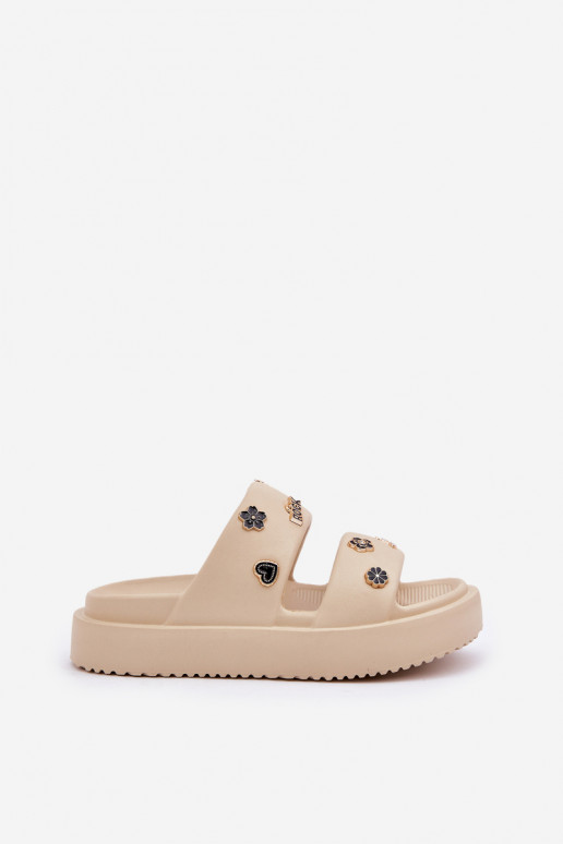 Pantoufles légères Pantoufles pour femmes Z Przypinkami beige Ravanala Pantoufles légères Pantoufles pour femmes Z Przypinkami beige Ravanala